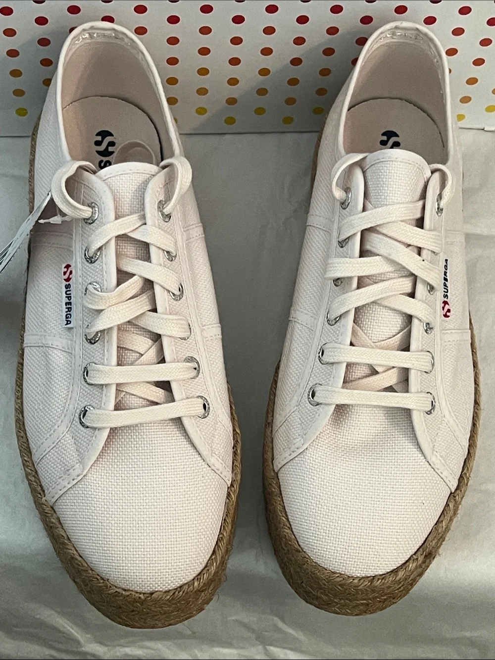 NWT Superga 2790 Rope Platform Espadrille Sneakers Light Pink Size 10